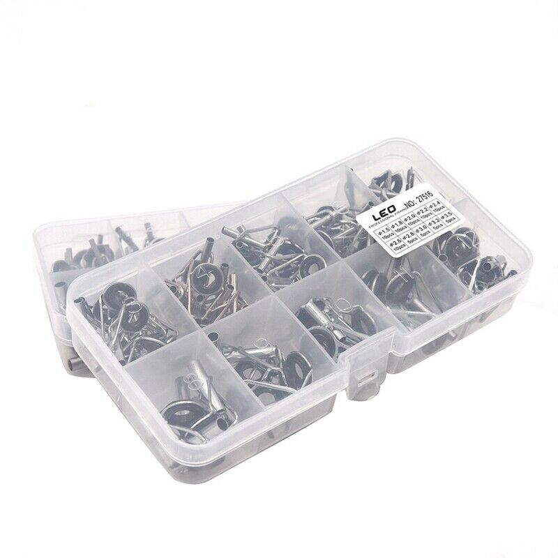 80Pcs Diy Eye Rings Fishing Rod Guide Tip Set Repair Kit For Fishing Rods S