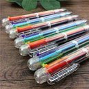 4Pcs 6 in 1 Multicolor Rainbow Ballpoint BallPoint Pen Students Smooth AU
