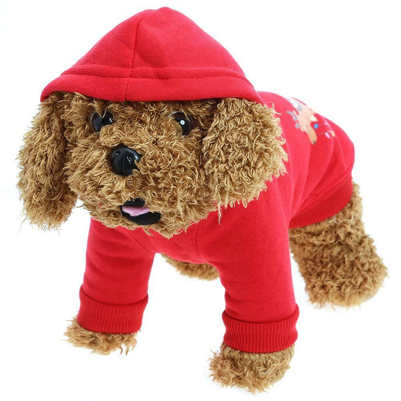 Pet dog print Santa Claus clothes Christmas autumn and winter clothes S