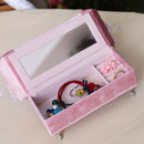 Pink Bowknot Sofa Jewelry Organizer Box for Women Girls, Jewelry Display Storage