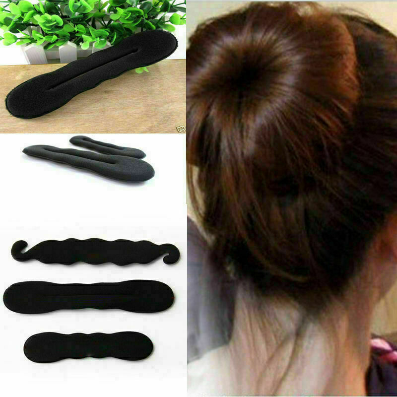 3 Pcs Set Hair Fast Bun Magic Foam Sponge Hair Tool Bun Maker T Plate M4Q1 O4S9