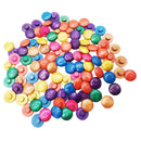 100Pcs Mixed Color Round Wooden Buttons for Children Sweater Clothes Sewing