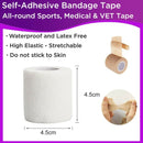 6 Rolls 14.7 FT Self-adhesive Fixation Cohesive Bandage Sports First-Aid Wrap
