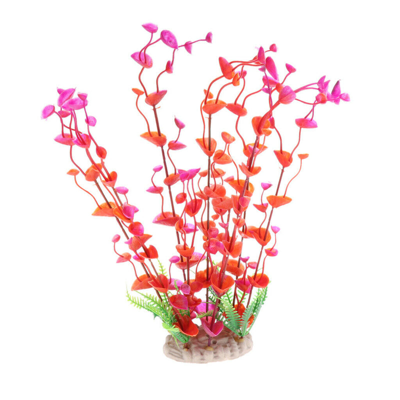 Underwater Aquarium Fish Tank Landscape Decorative Simulation Grass Red