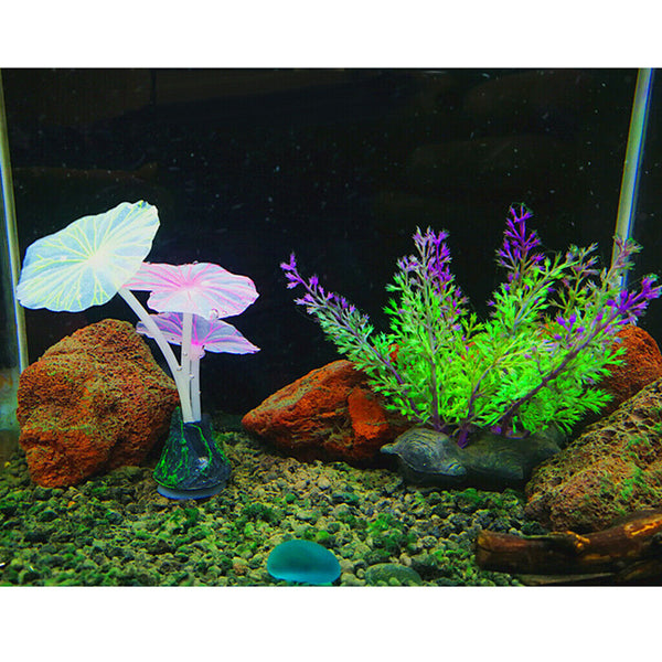 5pcs Glowing Effect Artificial Simulation Water Plants Aquarium Plant Grass Fish