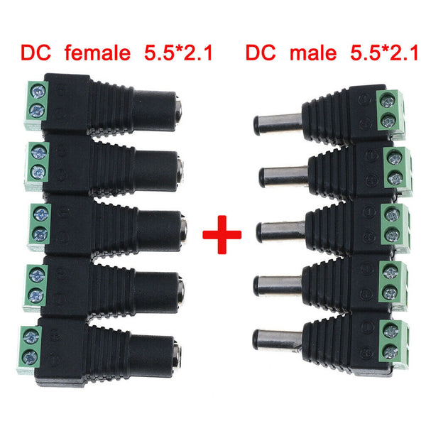 Female Male DC Power Plug Adapter for 5050 3528 5060 Single Color LED St F Gw