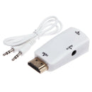 HDMI Male to VGA Female Converter Box Adapter With Audio Cable 1080P HDTV