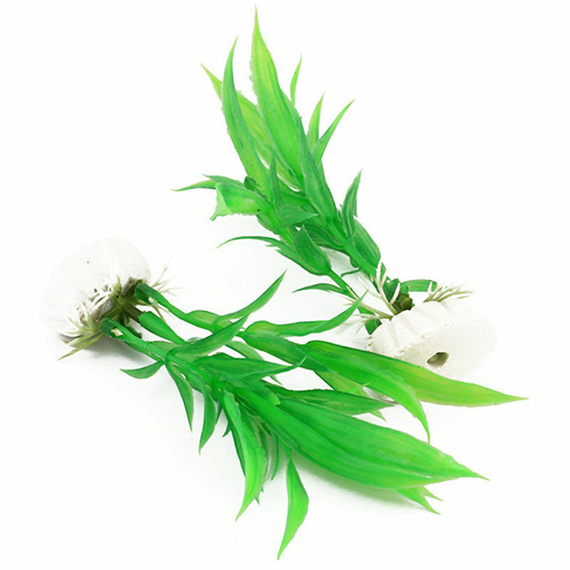 10pcs Artificial Aquatic Plant Plastic Grass   Tank Aquarium Decor-Green