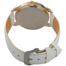 Womens Fashion Analog Diamond Leather Quartz Wrist Watch - White