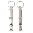 2 PCS SET  Pet Dog Training Whistle Dog Supplies SilverJ Cy