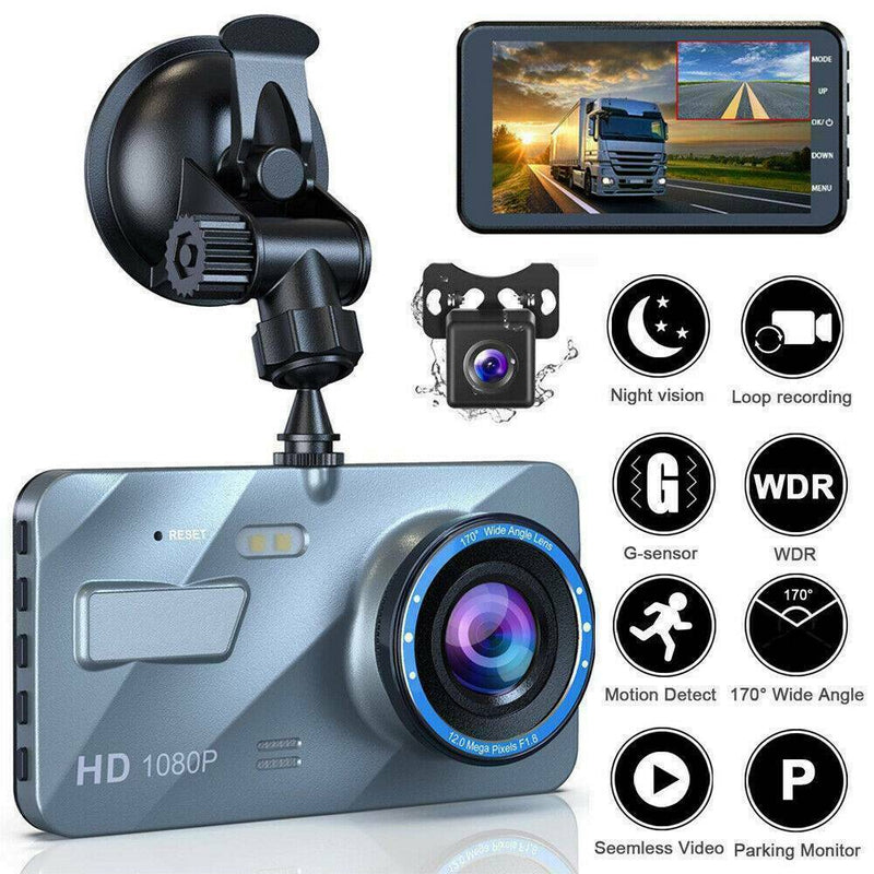 4" Vehicle HD 1080P Car Dashboard DVR Camera Video G-Sensor Dash Recorder U9M0