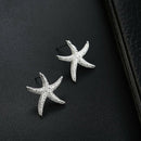 Fashion Bohemia Shiny Crystal Starfish Stud Earrings For Women Office Girl'