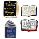 4pcs/set Cute Cartoon Magic Book Pins Brooches Metal Breastpin Party Accessory