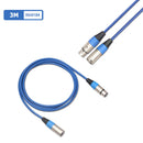 3 Pin XLR Male to Female Extension Cord Cable Audio Wire Mic Amplifier Blue