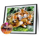 Fox Family 5D Diamond Painting Cross Stitch Kit Home Decor Craft Needlework