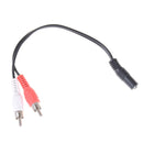 3.5mm 1/8'' Stereo Female To 2 Male RCA Jack Adapter Y Audio Cable Split TO
