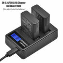 EN-EL14 EN-EL14A 5V 2A LCD Display Dual Port USB Battery Charger For Nikon P7800