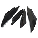 4pc Universal Car Body Spoiler Front Bumper Canards Lip Splitters Trim Black
