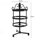 72 Holes Earrings Ear Stud Jewelry Rotating Display Stand Holder(Black)
