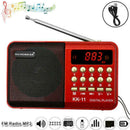 Mini Portable FM Radio LCD Digital MP3 Player Speaker USB AUX Rechargeable Z3Y9