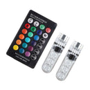 4PCS RGB T10 5050 LED Car Dome Reading Light Lamp Bulb With Remote Control New