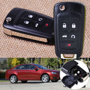 2pcs fit for Chevrolet 10-16 5-Button Uncut Blade Flip Remote FOB Key Shell Case