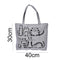 1pc Cat Shopping Tote Bag Big Canvas Handbag Shoulder Crossbody Bag Portable  Kw
