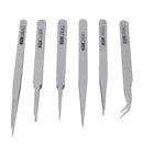 6Pcs all purpose precision tweezer set stainless steel anti static tool ki Ew