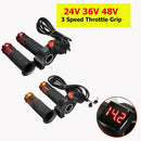 24V 36V 48V 3 Speed Electric Scooter Throttle Grip Handlebar LED Digital Me C9C2