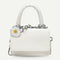 Alligator PU Crossbody Bag Women Daisy Chain Mini Shoulder Handbag (White)