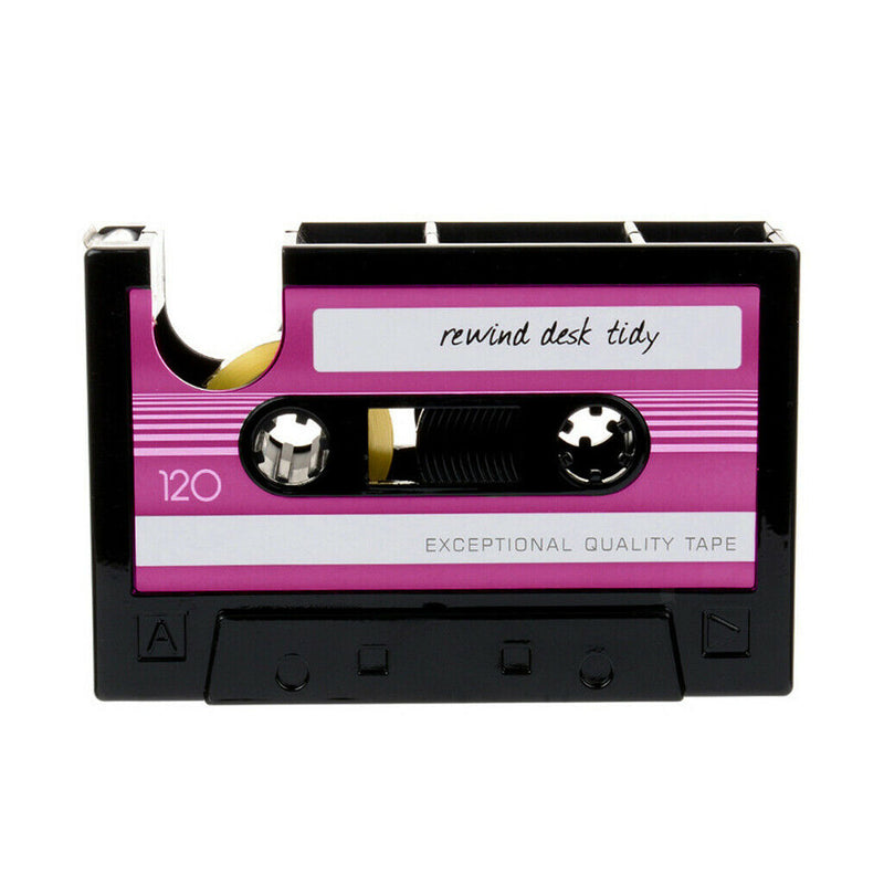 2 Packs Retro Cassette Tape Dispenser Pen Pencil Holder Container Office