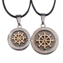 Pair of Couple Compass Pendant Necklace Boy Girl Fashion Jewelry