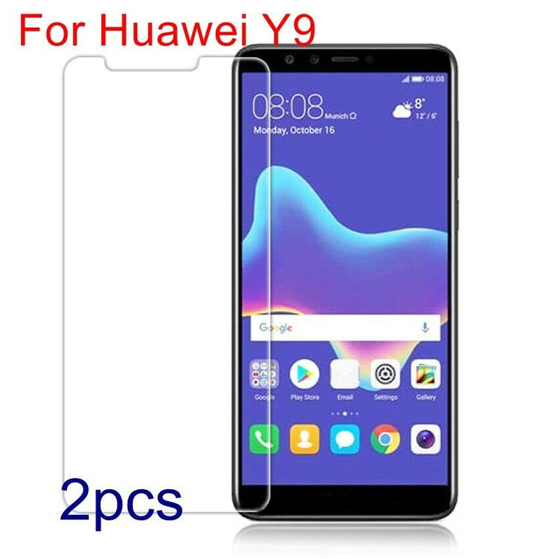 2PC Premium Explosion-proof 9H HD Tempered Glass Screen Protector For Huawei Y9