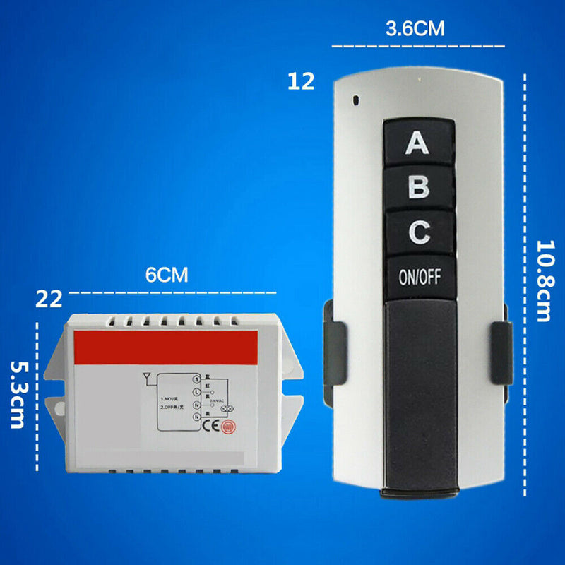 1 / 2 /3 Ways ON/OFF 220~240V Wireless Receiver Lamp Light Remote Control Switch