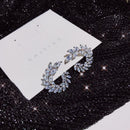 Olive Branch Leaf Cut Big Cubic Zirconia Women Stud H3Z6 Fashion Earrings Q7M8