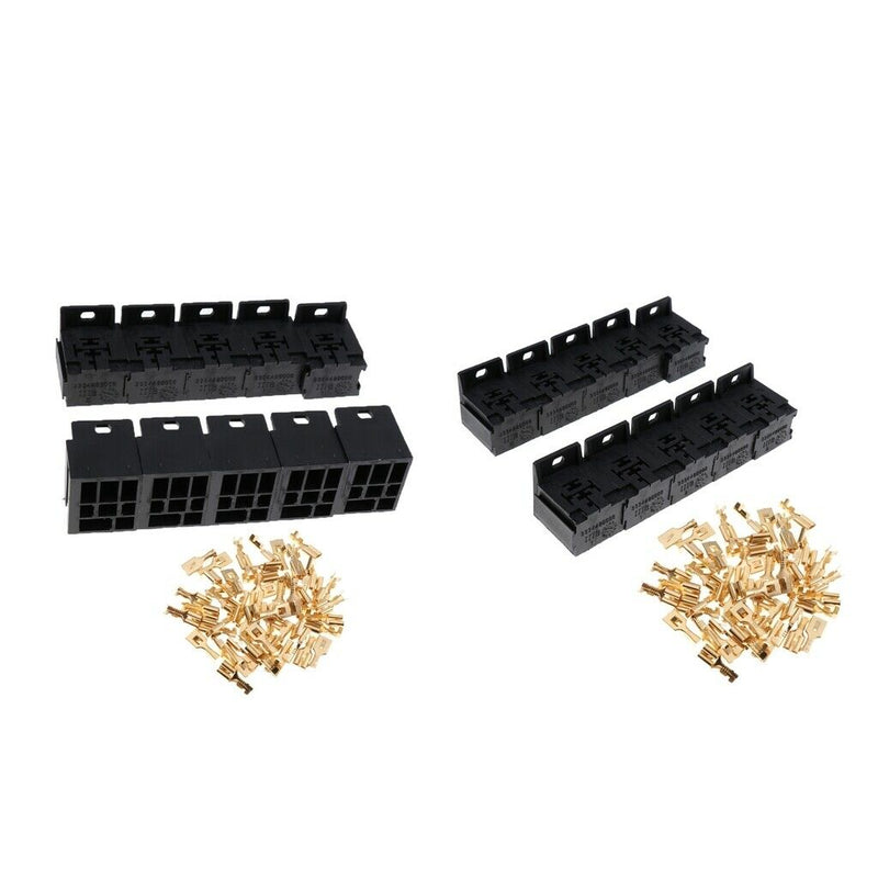 20x Car 40A 5PIN Terminals Mini Relay Socket Connector Terminal Holder