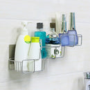 Nail-Free Stainless Steel Bathroom Corner Frame Cosmetics Rack With Single