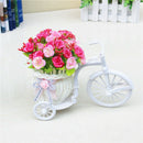 Nostalgic Bicycle Artificial Flower Decor Plant Stand (Pink+white) H1P1