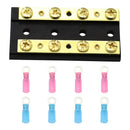 4 Gang Dual Bus Bar 60A 32V Positive Negative Buss Bar with Ring Terminals