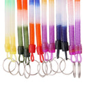 12x Colourful Spiral Stretchy Coiled Keyring Retractable Key Chain Findings