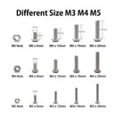Screw and Nut Kit,Machine Screw and Nut Kit, 500 Pcs M3 M4 M5 Stainless Ste