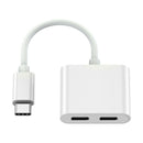 USB Type-C to Dual Type-C Digital Audio Adapter Headset Compatible for HuaweI8V1