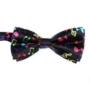 Stylish Black Bottom with Colorful Musical e Design Bow Tie For Men P2P8