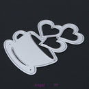 Love Heart Coffee DIY Metal Scrapbook Craft Embroidery Cutting Die