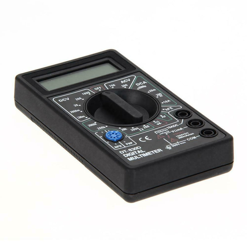 Digital Multimeter Ohm Voltmeter Ammeter AVO Meter DT830D Test Leads LCD
