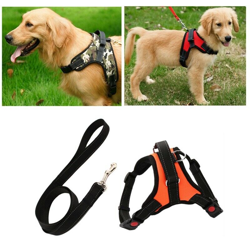 Dog Harness Leash Set Adjustable Breathable Dog Cat Collar Vest Harness for P7Q5