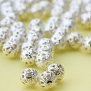 Lot 200pcs Sier Plated Filigree Spacer Beads Jewelry Making Craft DIY Supplies