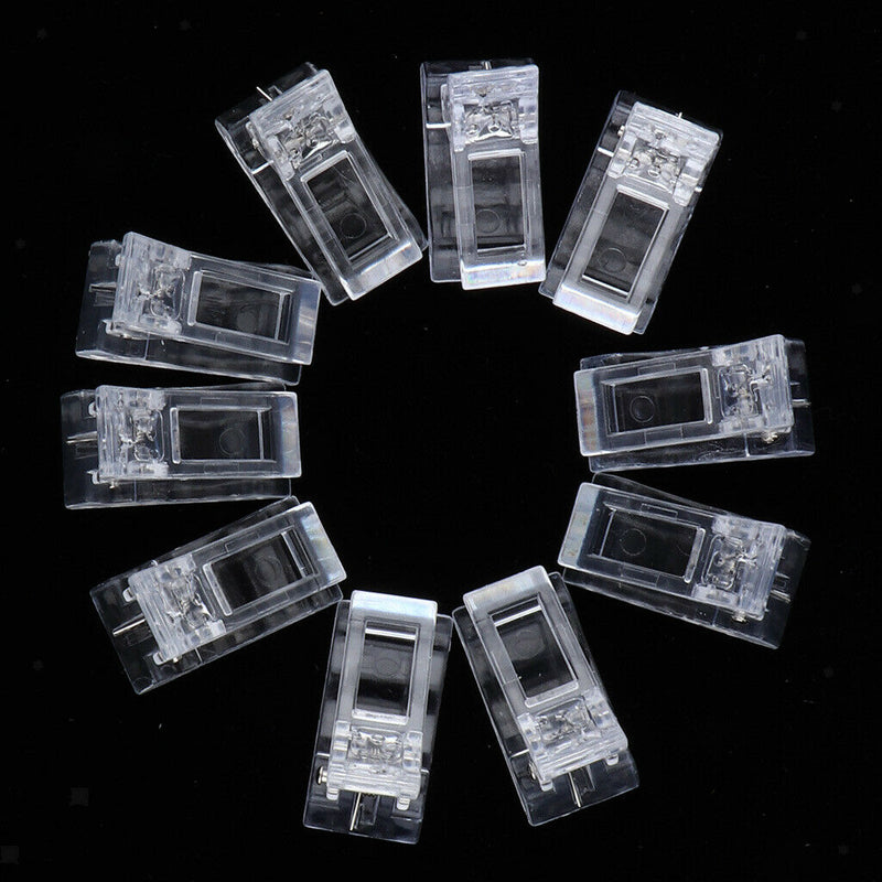 Pack of 10  Pro Nail Tips Clips Sets Finger Poly Quick Building Gel Extension