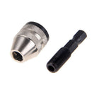 1/4'' Inch Hex Shank Keyless Drill Bit Chuck Adapter Converter Quick Change Tool