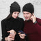 Wireless Bluetooth 5.0 Headset Knitted Velvet Winter Hat Sports Cap (Black) A